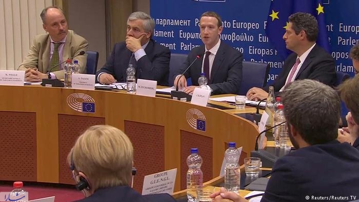 ناخشنودی از پاسخ‌های زاکربرگ، مدیر فیسبوک در پارلمان اروپا