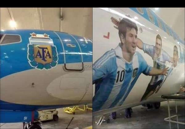 رونمایی از هواپیمای تیم ملی فوتبال آرژانتین+عکس